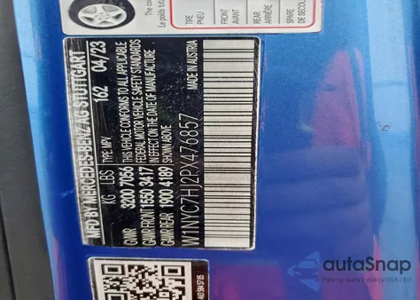 2023 Mercedes-Benz G 63 Amg z USA, uszkodzony, nr VIN W1NYC7HJ2PX476857